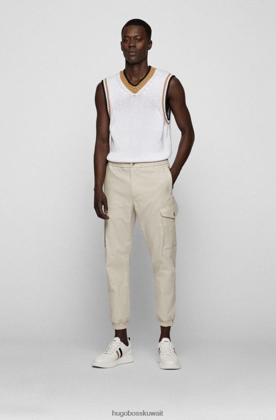 4TFNJN4946 أبيض Hugo Boss حذاء هوغو باللون الأبيض مع شريط مميز