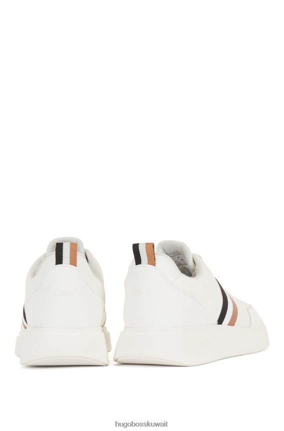 4TFNJN4946 أبيض Hugo Boss حذاء هوغو باللون الأبيض مع شريط مميز