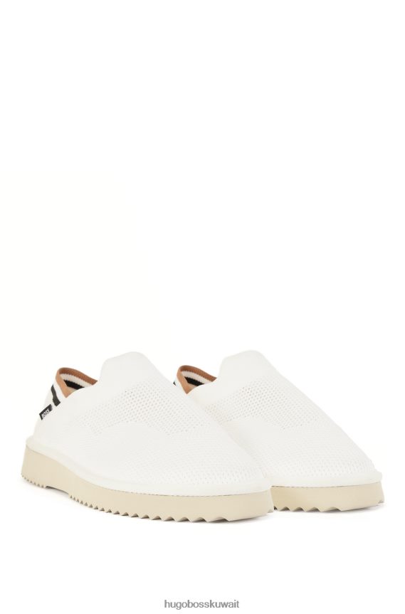 4TFNJN4955 أبيض Hugo Boss شبشب هوغو محبوك مع كعب قابل للطي باللون الأبيض