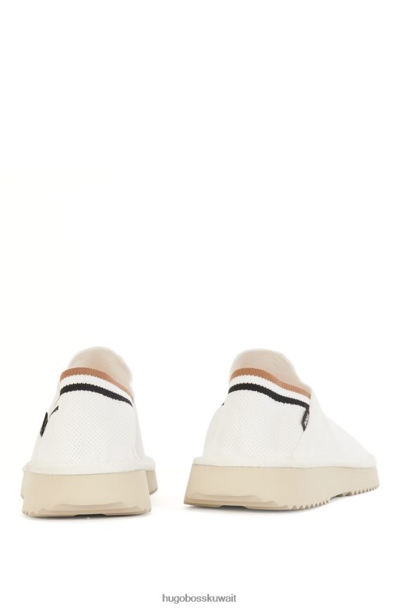 4TFNJN4955 أبيض Hugo Boss شبشب هوغو محبوك مع كعب قابل للطي باللون الأبيض