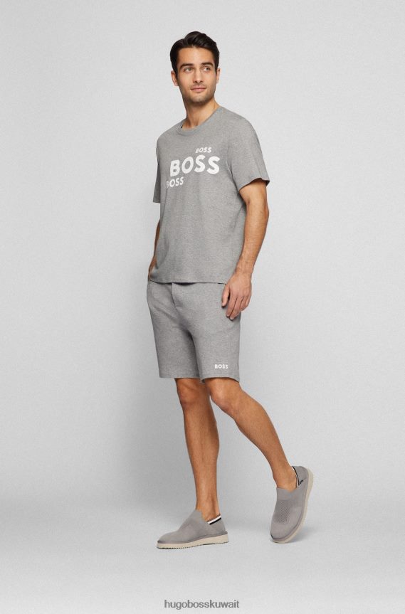 4TFNJN4956 رمادي فاتح Hugo Boss نعال محبوكة بكعب قابل للطي بشريط مميز باللون الرمادي الفاتح