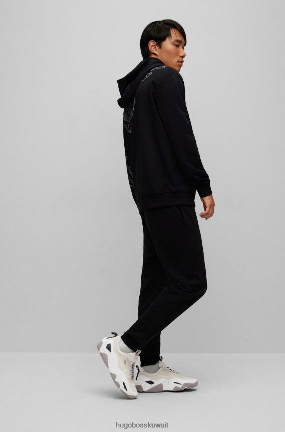 4TFNJN4959 أبيض Hugo Boss حذاء رياضي هجين باللون الأبيض مع تفاصيل شبكية ومربوطة حرارياً من هوغو