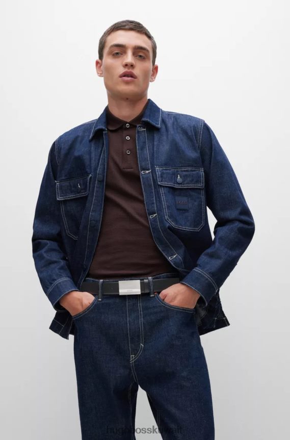 4TFNJN495 أسود Hugo Boss حزام باكستون رقم 50480955 أسود