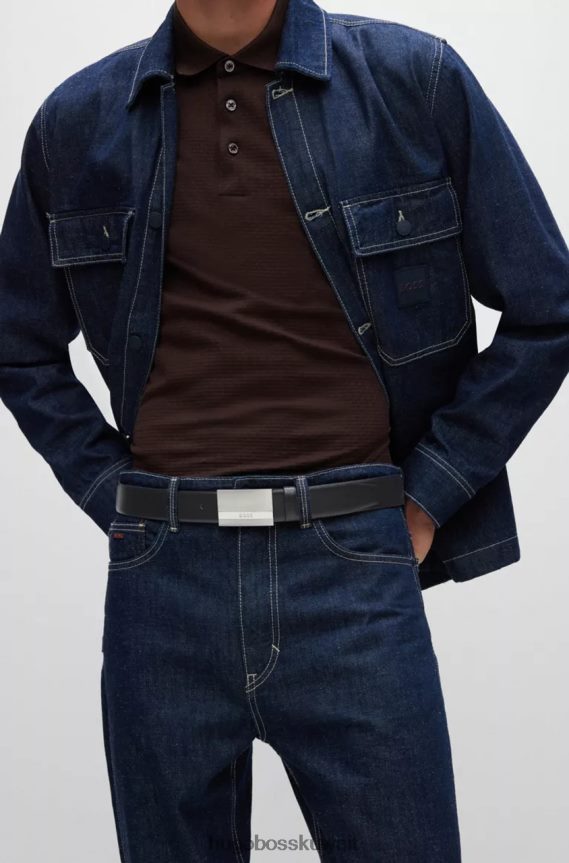 4TFNJN495 أسود Hugo Boss حزام باكستون رقم 50480955 أسود