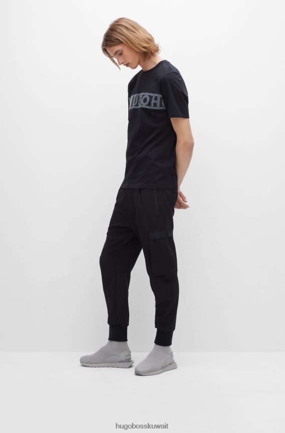 4TFNJN4960 رمادي Hugo Boss حذاء رياضي ذو جورب عالي الجودة مع حلقة شعار هوغو باللون الرمادي