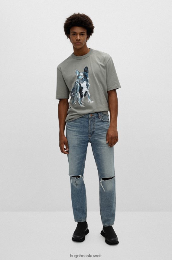 4TFNJN4961 أسود Hugo Boss حذاء رياضي هوغو أسود عالي الجودة مع حلقة الشعار