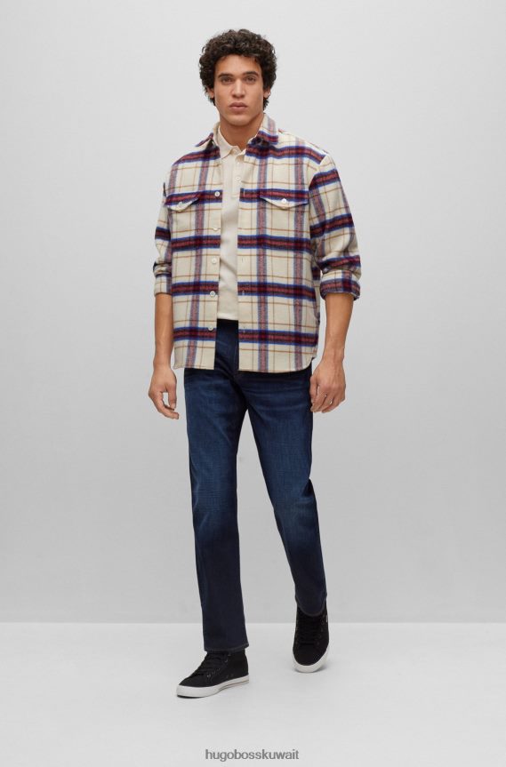 4TFNJN4970 أسود Hugo Boss قمم عالية من القماش القطني مع زخرفة شريطية مميزة باللون الأسود