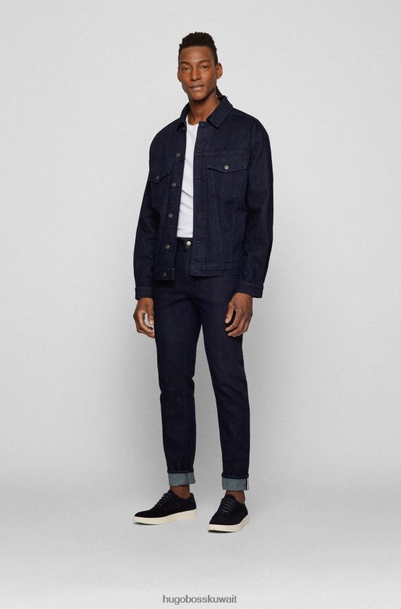 4TFNJN4972 أزرق غامق Hugo Boss حذاء أكسفورد بنعل مطاطي مع جزء علوي من الجلد السويدي هوغو باللون الأزرق الداكن