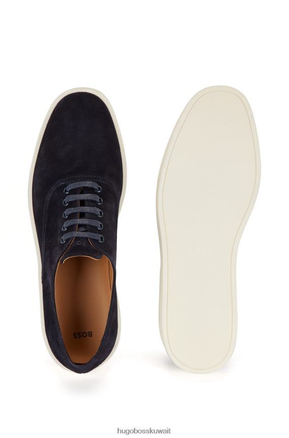 4TFNJN4972 أزرق غامق Hugo Boss حذاء أكسفورد بنعل مطاطي مع جزء علوي من الجلد السويدي هوغو باللون الأزرق الداكن