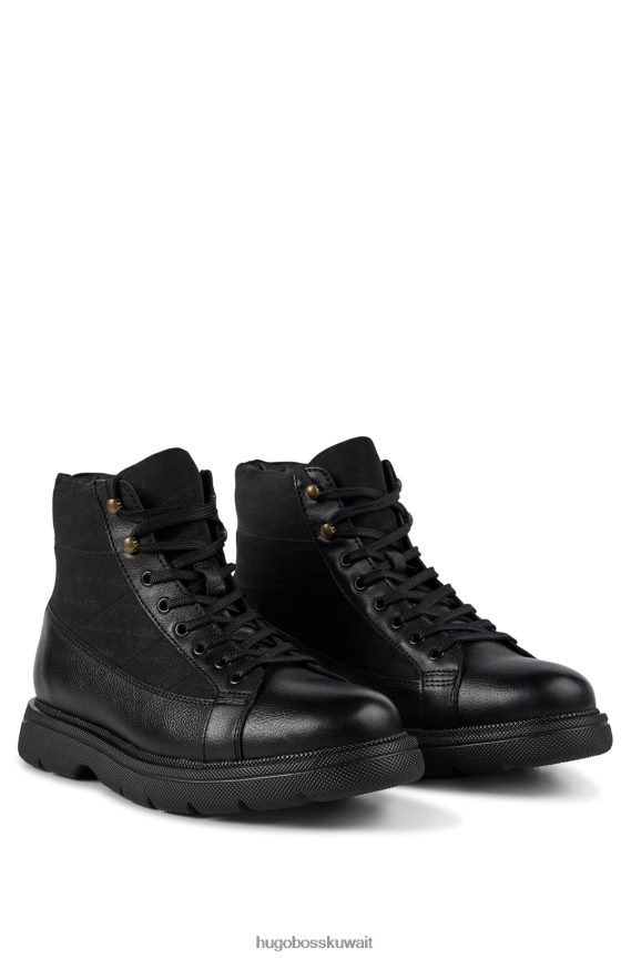 4TFNJN4976 أسود Hugo Boss حذاء بورش X برباط من خامات مختلطة