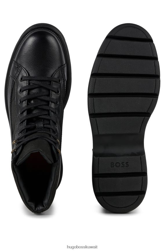 4TFNJN4976 أسود Hugo Boss حذاء بورش X برباط من خامات مختلطة