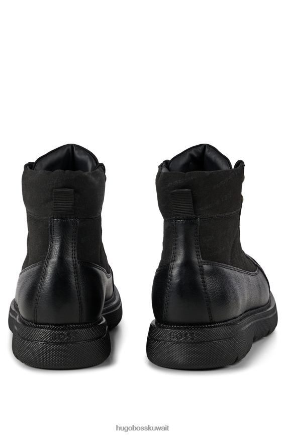 4TFNJN4976 أسود Hugo Boss حذاء بورش X برباط من خامات مختلطة
