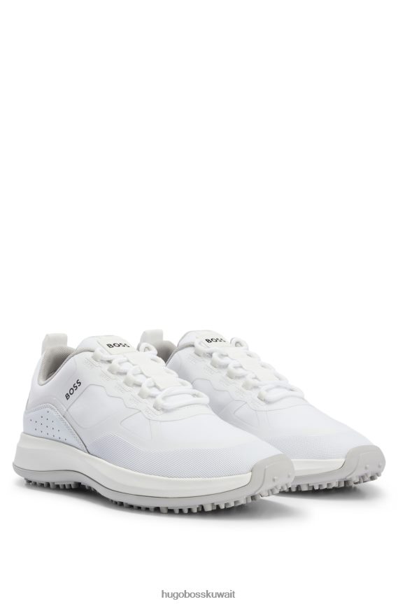 4TFNJN4981 أبيض Hugo Boss حذاء جولف من Hugo مصنوع من مواد مختلطة باللون الأبيض مع نعل مطاطي