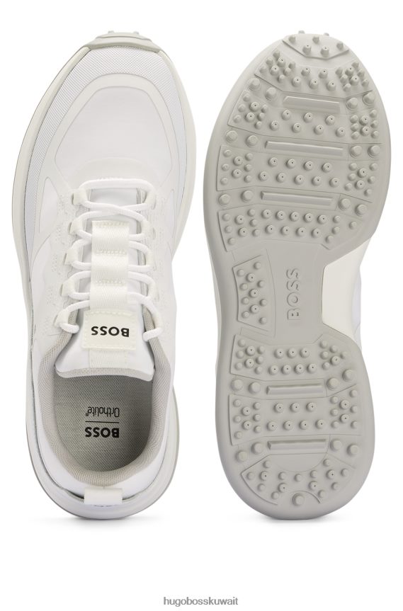 4TFNJN4981 أبيض Hugo Boss حذاء جولف من Hugo مصنوع من مواد مختلطة باللون الأبيض مع نعل مطاطي