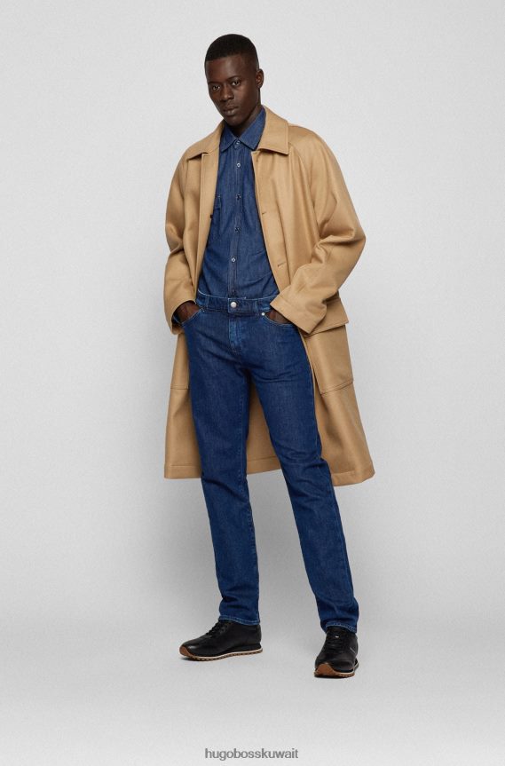 4TFNJN4991 أسود Hugo Boss حذاء رياضي منخفض من الجلد مع تفاصيل مثقبة باللون الأسود من هوغو