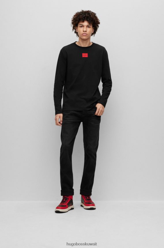 4TFNJN4997 أسود أحمر Hugo Boss حذاء رياضي عالي الجودة من مواد مختلطة مع شعار Backtab باللون الأسود