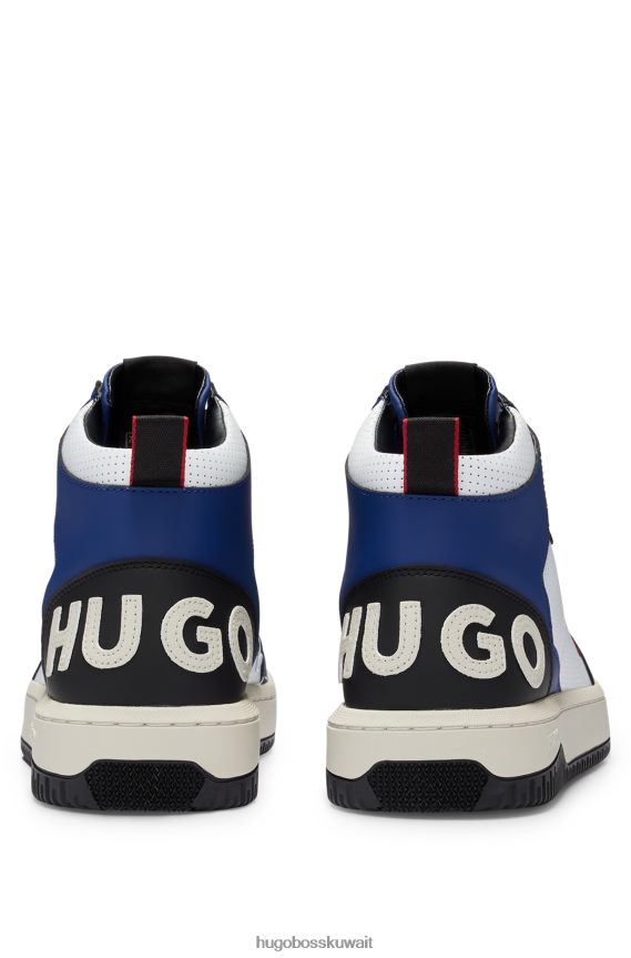 4TFNJN4998 أزرق غامق Hugo Boss حذاء رياضي عالي الجودة من مواد مختلطة باللون الأزرق الداكن مع شعار Hugo من الخلف