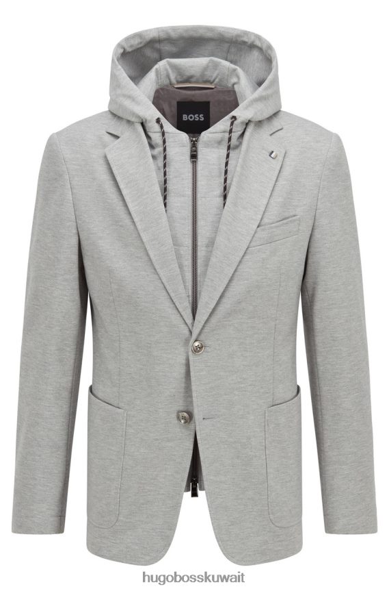 4TFNJN49 فضة Hugo Boss معطف رياضي c-hanry-hood 50468868 فضي