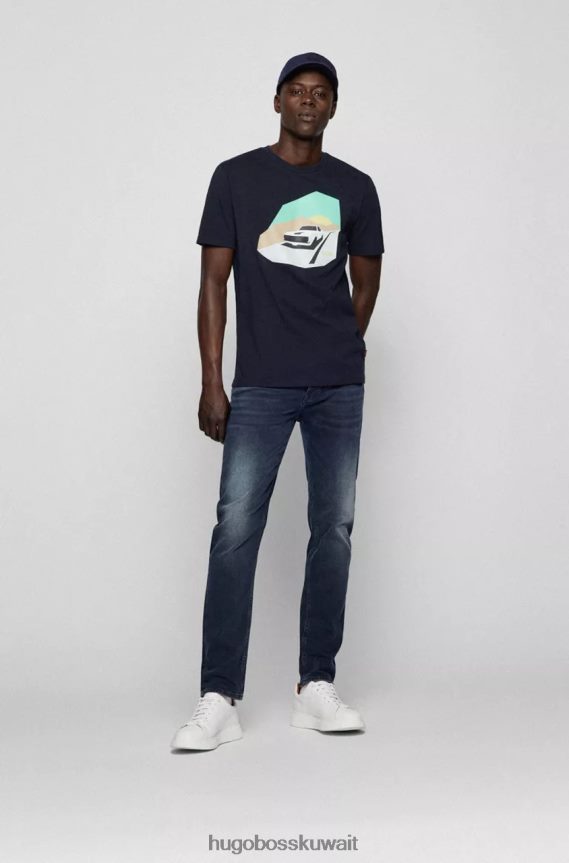 4TFNJN4 أزرق غامق/أسود Hugo Boss تي شيرت تي كار 50473047 أزرق داكن