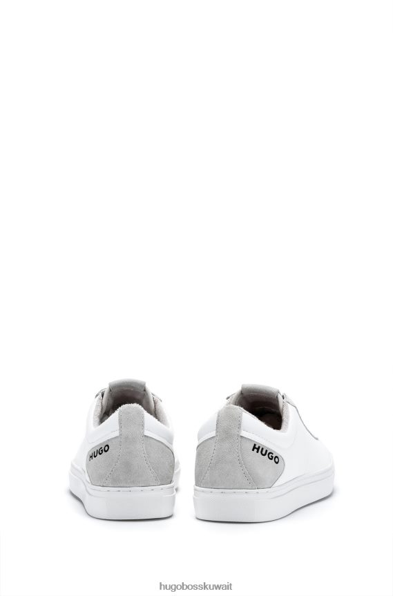4TFNJN5000 أبيض Hugo Boss حذاء رياضي هوغو باللون الأبيض مصنوع من الجلد والسويدي