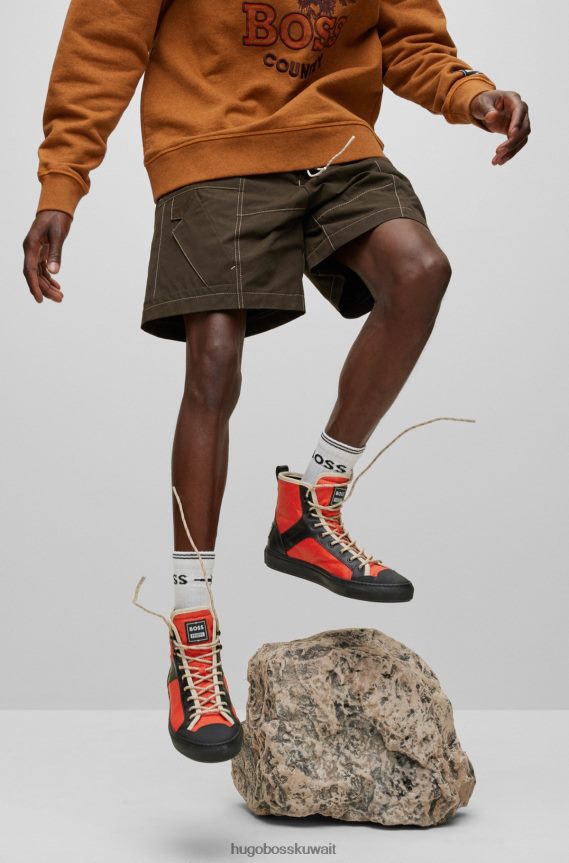 4TFNJN5003 منقوشة باللون البرتقالي Hugo Boss حذاء رياضي x فيبس