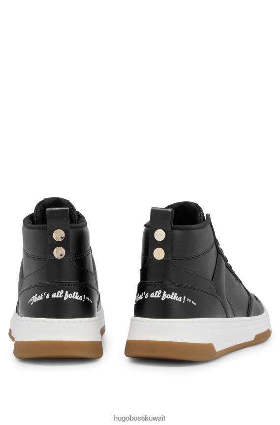 4TFNJN5004 أسود Hugo Boss حذاء Looney Tunes X عالي الجودة مع تفاصيل الشعار والشعار