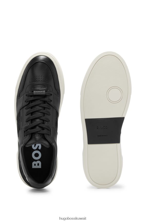 4TFNJN5017 أسود Hugo Boss حذاء رياضي هوغو ذو خطوط مميزة باللون الأسود