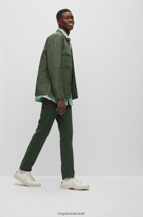 4TFNJN5018 أبيض Hugo Boss حذاء رياضي ذو خطوط مميزة من جلد هوغو الأبيض