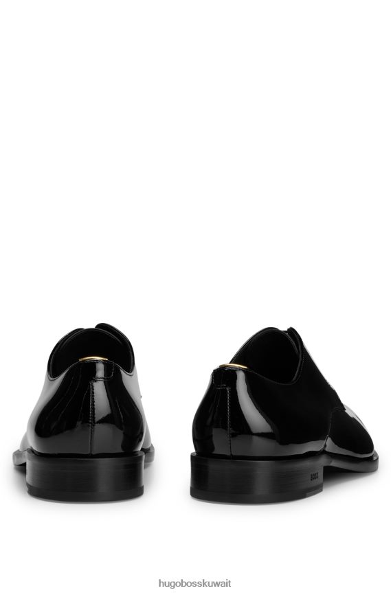 4TFNJN5019 أسود Hugo Boss حذاء ديربي من الجلد اللامع باللون الأسود مع نعل داخلي من هوغو