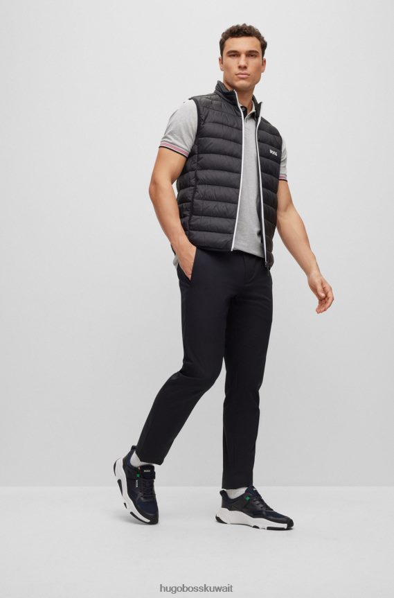 4TFNJN5021 أزرق غامق Hugo Boss حذاء رياضي x ajbxng مصنوع من الجلد والشبك مع تفاصيل الشعار