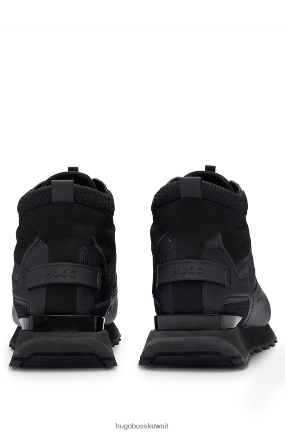 4TFNJN5031 أسود Hugo Boss حذاء رياضي هوغو باللون الأسود مصنوع من مواد مختلطة مع تفاصيل مطاطية