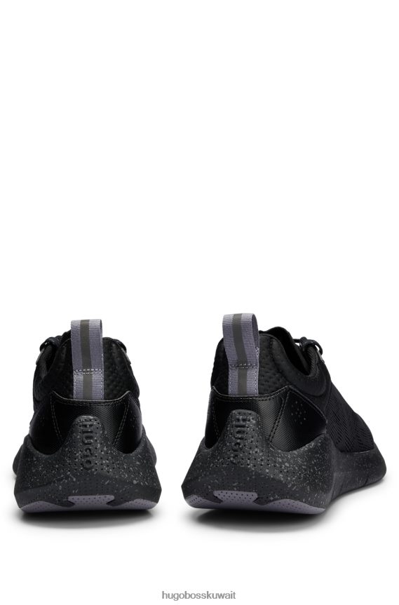 4TFNJN5032 أسود Hugo Boss حذاء Hugo شبكي علوي مع تفاصيل زخرفية عاكسة باللون الأسود