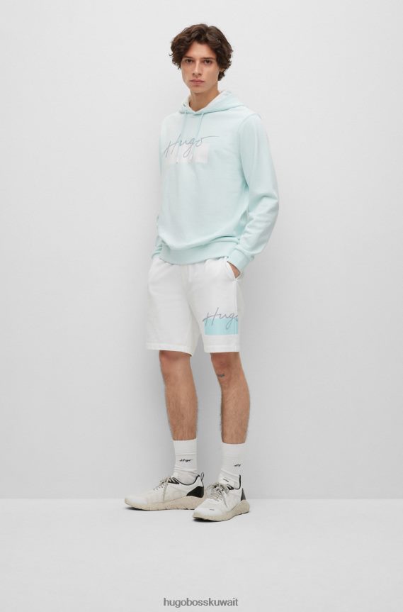 4TFNJN5034 أبيض Hugo Boss حذاء رياضي بجزء علوي شبكي باللون الأبيض مع تفاصيل زخرفية عاكسة