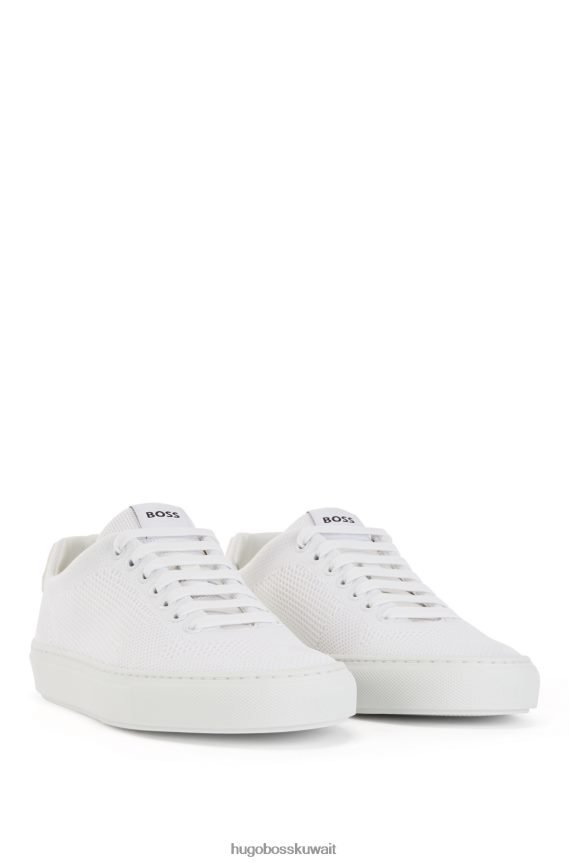 4TFNJN5036 أبيض Hugo Boss حذاء رياضي هوغو أبيض اللون مع جزء علوي من القماش