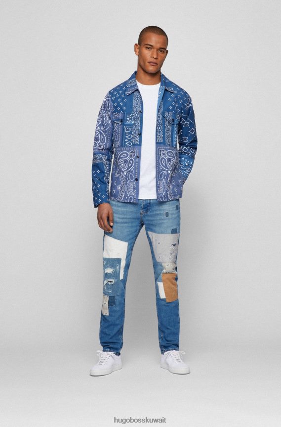 4TFNJN5036 أبيض Hugo Boss حذاء رياضي هوغو أبيض اللون مع جزء علوي من القماش