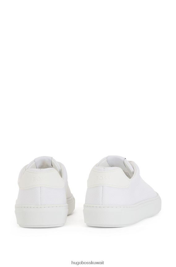 4TFNJN5036 أبيض Hugo Boss حذاء رياضي هوغو أبيض اللون مع جزء علوي من القماش