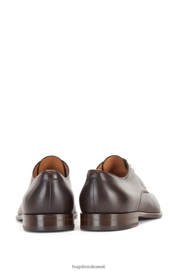 4TFNJN5038 بني غامق Hugo Boss حذاء ديربي هوغو بني داكن إيطالي الصنع من الجلد