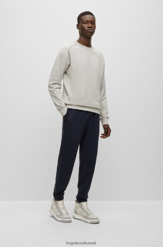 4TFNJN5043 أبيض Hugo Boss حذاء رياضي عالي الجودة من الجلد مع تفاصيل الشعار باللون الأبيض هوغو