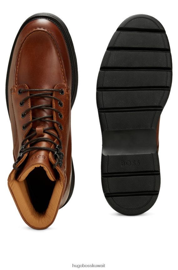 4TFNJN5045 بني Hugo Boss حذاء هوغو بني برباط من الجلد