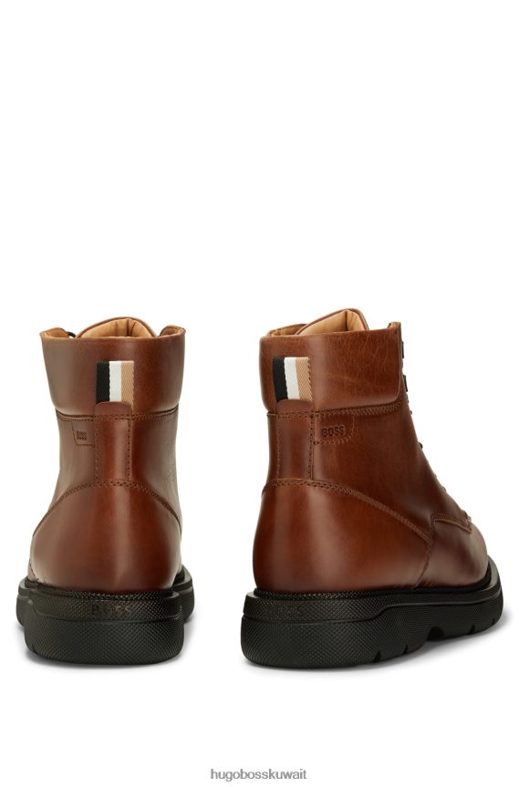 4TFNJN5045 بني Hugo Boss حذاء هوغو بني برباط من الجلد