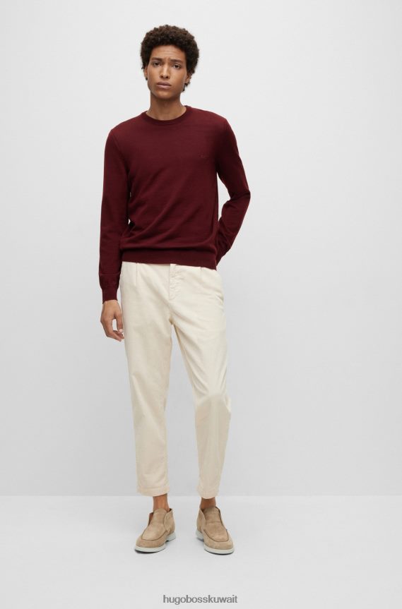 4TFNJN5050 اللون البيج Hugo Boss حذاء صحراوي من الجلد مع تفاصيل الشعار هوغو بيج