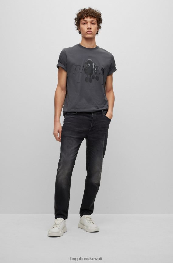 4TFNJN5051 أبيض Hugo Boss حذاء رياضي باللون الأبيض بشعار Hugo مع جلد مربوط ونعل خارجي مطاطي