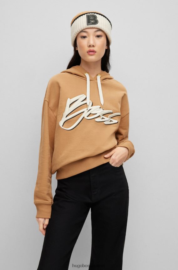 4TFNJN5057 منقوشة Hugo Boss قبعة صغيرة منقوشة من مزيج صوف هوغو مع رقعة مونوغرام