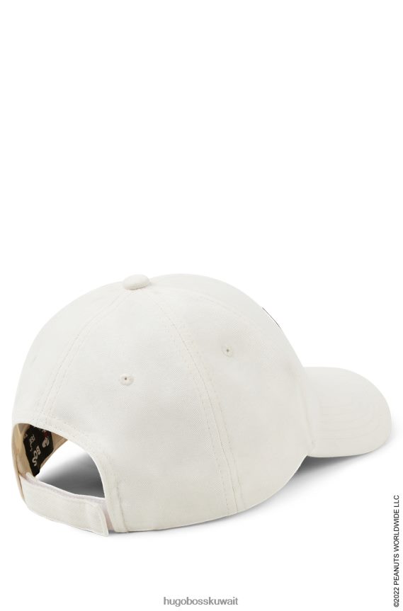 4TFNJN5061 أبيض Hugo Boss × قبعة من القطن المضلع بالفول السوداني مع عمل فني حصري