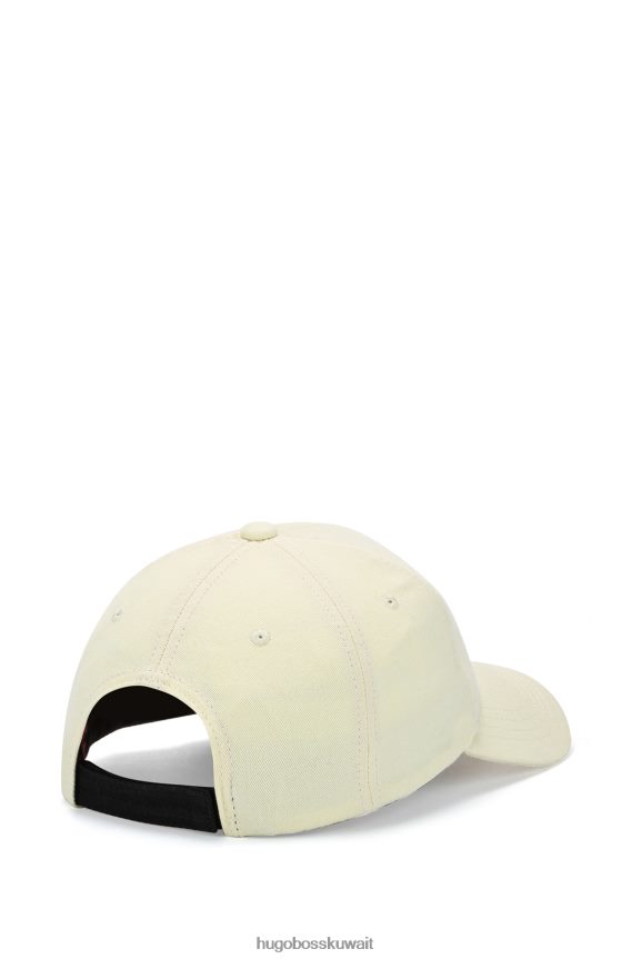 4TFNJN5067 أصفر فاتح Hugo Boss قبعة هوغو من نسيج قطني طويل مع شعار أحمر وأصفر فاتح