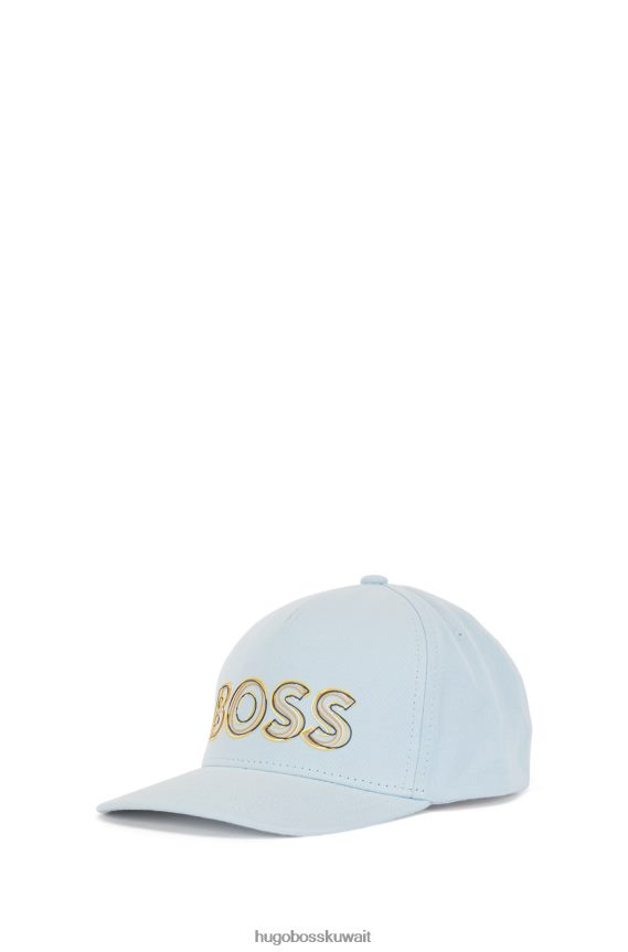 4TFNJN5071 أزرق فاتح Hugo Boss قبعة هوغو قطنية طويلة باللون الأزرق الفاتح مع شعار فني