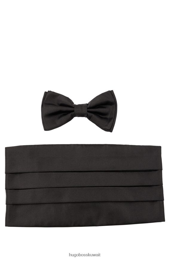 4TFNJN5077 أسود Hugo Boss مجموعة هدايا ربطة عنق حرير هوغو سوداء ومجموعة هدايا كومربوند