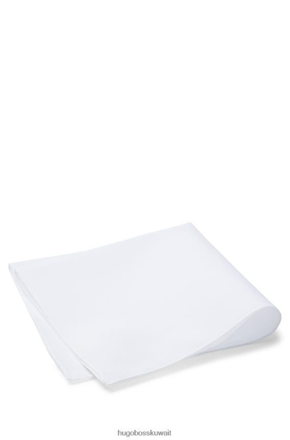 4TFNJN5081 أبيض Hugo Boss مربع جيب أبيض من قماش البوبلين القطني