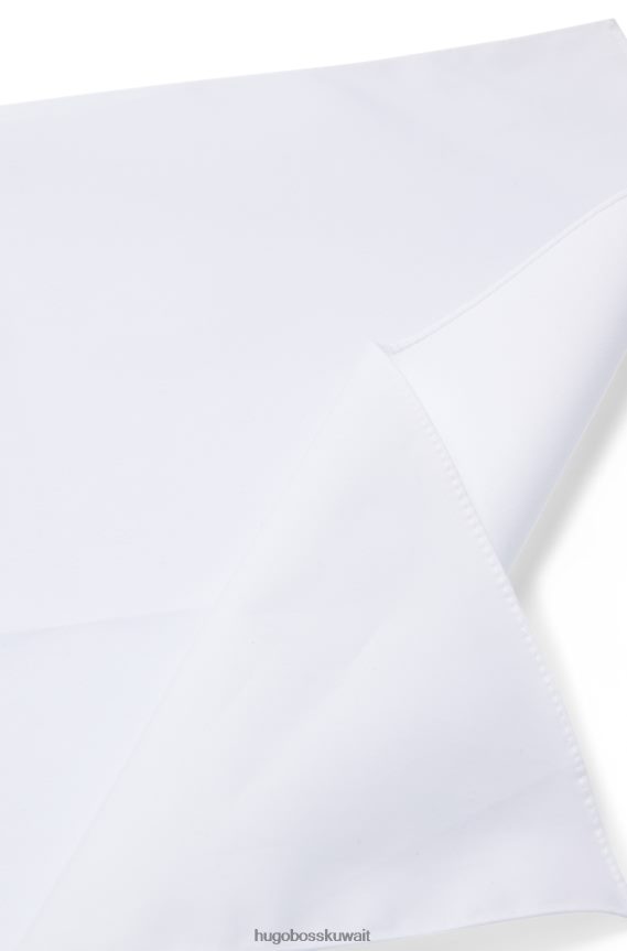 4TFNJN5081 أبيض Hugo Boss مربع جيب أبيض من قماش البوبلين القطني