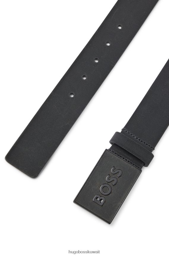 4TFNJN5088 أسود Hugo Boss حزام هوغو بإبزيم بلاك بلاك من الجلد الإيطالي